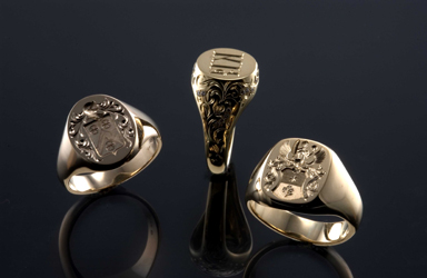 Hand Engraved Heraldic and Signet Rings by George Bentley - Fine Hand Engraver